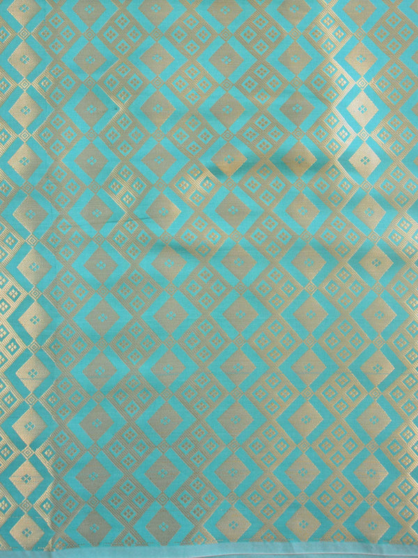 Banarasee Art Silk  Salwar Kameez Fabric With Dupatta-Sea Green