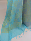 Banarasee Stitched Chanderi Lehenga & Blouse Fabric With Blue Dupatta-Pink