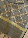 Banarasee Embroidered Tissue Dupatta-Black