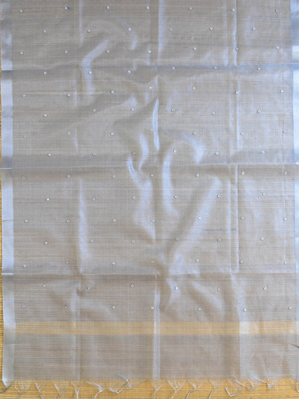 Banarasee Embroidered Tissue Mirror-Work Dupatta-Powder Blue