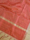 Banarasee Embroidered Tissue Mirror-Work Dupatta-Red