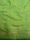 Banarasee Handwoven Semi-Chiffon Sari With Buta Design-Pink With Green