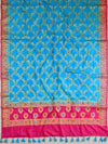 Banarasee Salwar Kameez Glossy Semi Silk Fabric-Pink & Blue
