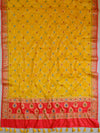 Banarasee Salwar Kameez Glossy Semi Silk Fabric-Yellow & Red