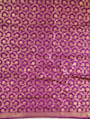 Banarasee Salwar Kameez Glossy Semi Silk Fabric-Violet & Yellow