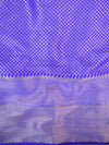 Banarasee Handwoven Semi-Chiffon Saree With Buta Design-Yellow With Blue