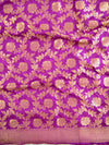 Banarasee Salwar Kameez Glossy Semi Silk Fabric-Violet & Yellow