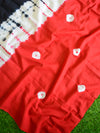 Handloom Mul Cotton Hand Shibori Saree-Red & Black
