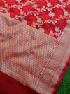 Banarasee Cotton Silk Mix Saree With Jaal Design-Red