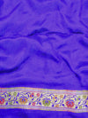Banarasee Chiffon Floral Resham Border Saree-Multicolor