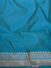 Banarasee Handwoven Semi Silk Saree With Zari Buti & Border-Sea Green