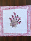 Cotton Handblock Printed Mat & Napkin Set-White