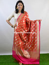 Banarasee Art Silk Dupatta Floral Jaal Design-Red