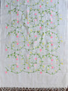 Banarasee Kota Doria Hand-Embroidered Salwar Kameez Dupatta Set-White