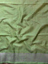 Banarasee Handwoven Semi-Chiffon Saree With Silver Zari-Olive Green