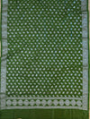 Banarasee Salwar Kameez Glossy Cotton Silk Silver Woven Buti Fabric-Yellow & Green