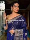 Banarasee Organza Mix Saree With Sona Rupa Zari Buta Design Saree-Blue
