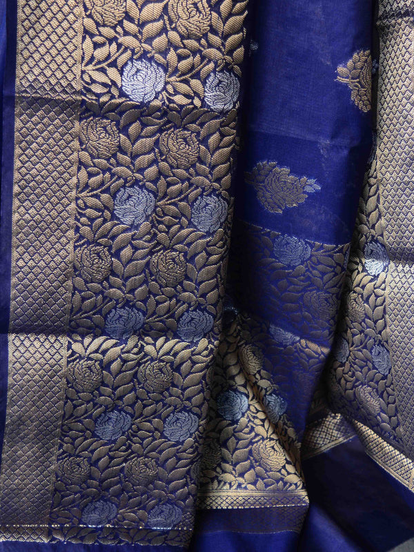 Banarasee Organza Mix Saree With Sona Rupa Zari Buta Design Saree-Blue