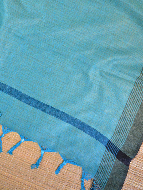 Handloom Block Printed Khadi Cotton Salwar Kameez Dupatta Set-Red & Blue