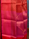 Banarasee Handwoven Semi Silk Saree With Tanchoi & Zari Border Design-Red