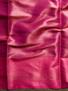 Banarasee Handwoven Semi Silk Saree With Tanchoi & Zari Border Design-Red