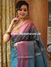 Banarasee Handwoven Semi Silk Saree With Tanchoi & Zari Border Design-Rama Green