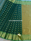 Banarasee Organza Mix Saree With Buti Design & Zari Border-Green