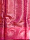 Banarasee Handwoven Semi Silk Saree With Tanchoi & Zari Border Design-Grey