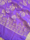 Banarasee Cotton Silk Zari Jaal Dupatta-Violet