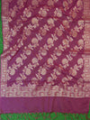 Banarasee Cotton Silk Zari Jaal Dupatta-Wine