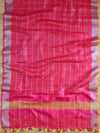 Bhagalpuri Pure Ikkat Kameez With Linen Dupatta-Black & Red