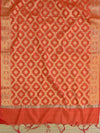 Banarasee Chanderi Cotton Salwar Kameez Fabric With Jaal Dupatta-Orange