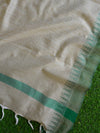 Handloom Khadi Cotton Salwar Kameez Dupatta Set-Green & Beige