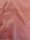 Banarasee Kora Muslin Saree With Contrast Red Border-Pastel Green