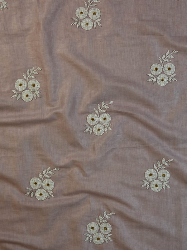 Handwoven Linen Salwar Kameez & Dupatta With Hand-Embroidered Pearl Work-Blush Pink