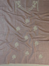 Handwoven Linen Salwar Kameez & Dupatta With Hand-Embroidered Pearl Work-Blush Pink