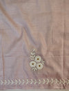 Handwoven Linen Salwar Kameez & Dupatta With Hand-Embroidered Pearl Work-Blush Pink