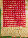 Banarasee Salwar Kameez Glossy Semi Silk Fabric-Beige & Red