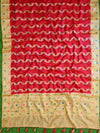 Banarasee Salwar Kameez Glossy Semi Silk Fabric-Beige & Red