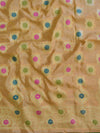 Banarasee Salwar Kameez Glossy Semi Silk Fabric-Beige & Red