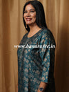 Banarasee Muslin Silk Printed Kurta-Rama Green