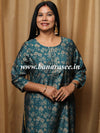 Banarasee Muslin Silk Printed Kurta-Rama Green