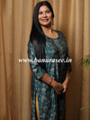 Banarasee Muslin Silk Printed Kurta-Rama Green