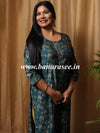 Banarasee Muslin Silk Printed Kurta-Rama Green