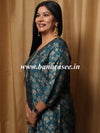 Banarasee Muslin Silk Printed Kurta-Rama Green
