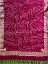 Banarasee Handwoven Semi-Silk Salwar Kameez Fabric With Zari Weaving Design-Maroon & Blue