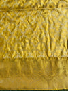 Banarasee Handwoven Semi-Silk Salwar Kameez Fabric With Zari Weaving Design-Yellow & Pink