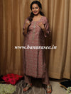 Banarasee Muslin Silk Kurta With Pants-Rouge Pink