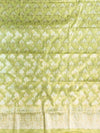 Banarasee Handwoven Salwar Kameez Cotton Silk Resham & Zari Jaal Woven Fabric-Yellow