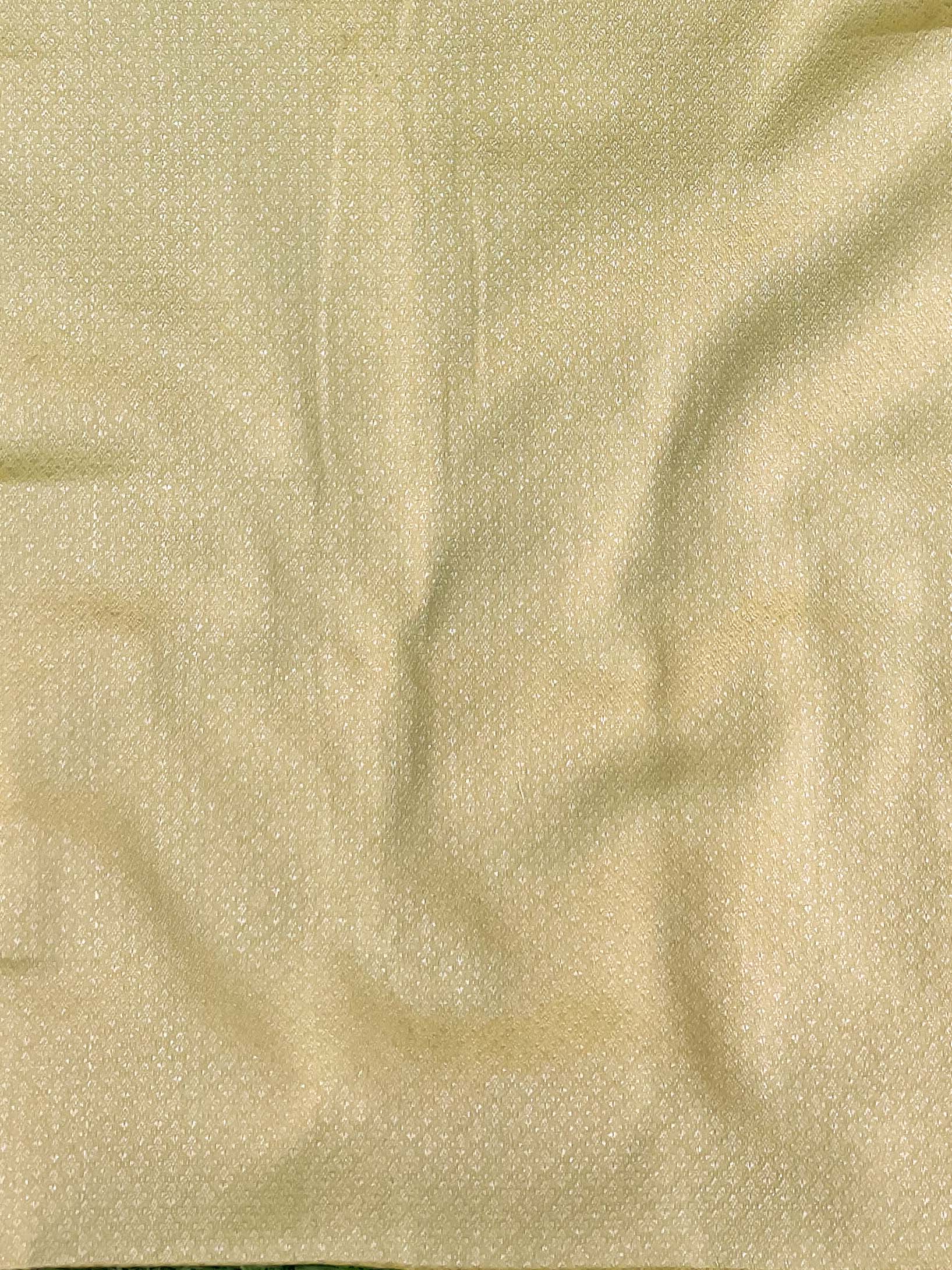 Banarasee Handwoven Salwar Kameez Cotton Silk Resham & Zari Jaal Woven Fabric-Yellow